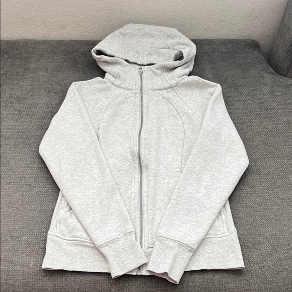 lululemon athletica Tops - lululemon athletica Light Gray Full-Zip Hooded Jacket